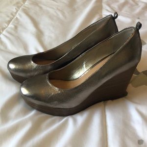 Metallic Pewter Wedges